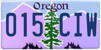 OR license plate 015CIW