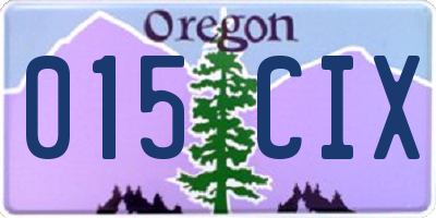 OR license plate 015CIX