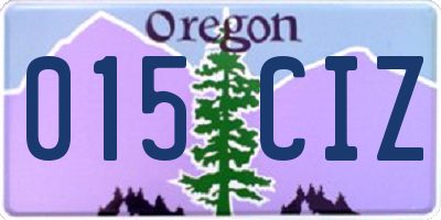 OR license plate 015CIZ