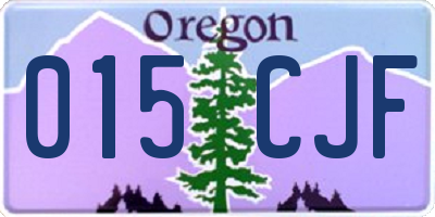 OR license plate 015CJF