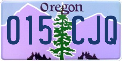 OR license plate 015CJQ