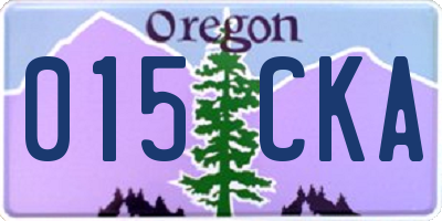 OR license plate 015CKA