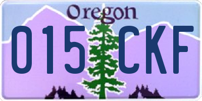 OR license plate 015CKF