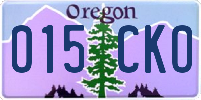 OR license plate 015CKO
