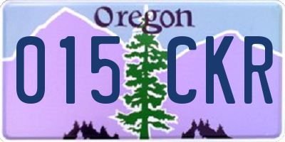 OR license plate 015CKR