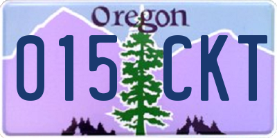 OR license plate 015CKT