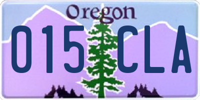 OR license plate 015CLA