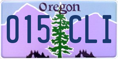 OR license plate 015CLI