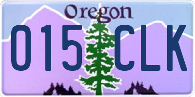 OR license plate 015CLK