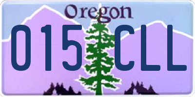 OR license plate 015CLL