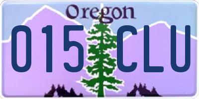 OR license plate 015CLU
