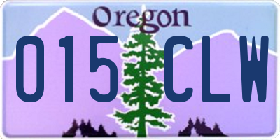 OR license plate 015CLW