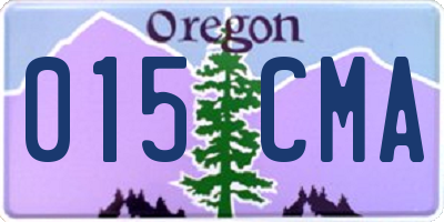 OR license plate 015CMA