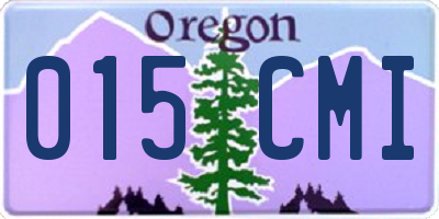 OR license plate 015CMI
