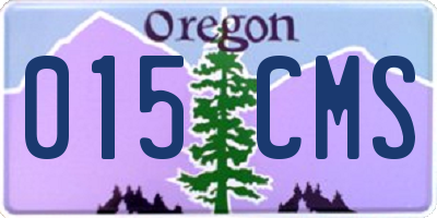 OR license plate 015CMS