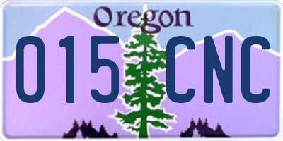 OR license plate 015CNC