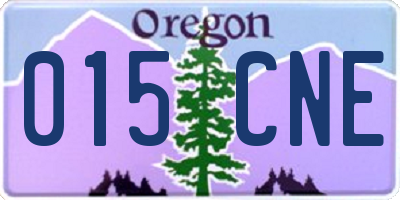 OR license plate 015CNE