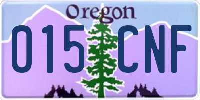 OR license plate 015CNF