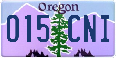 OR license plate 015CNI