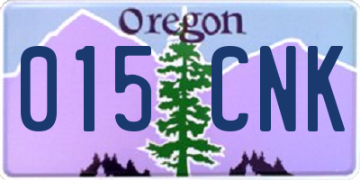 OR license plate 015CNK