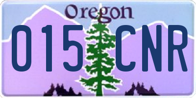 OR license plate 015CNR