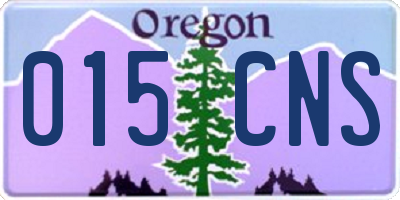 OR license plate 015CNS