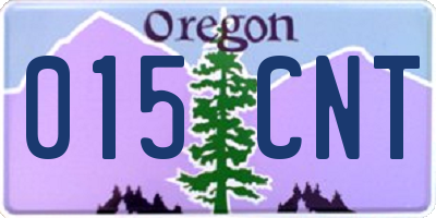OR license plate 015CNT
