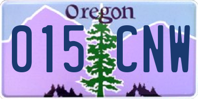 OR license plate 015CNW