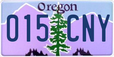 OR license plate 015CNY