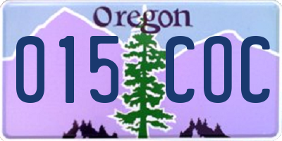 OR license plate 015COC