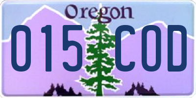OR license plate 015COD