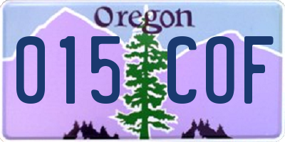 OR license plate 015COF