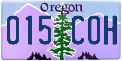 OR license plate 015COH