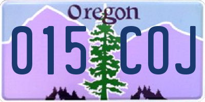 OR license plate 015COJ