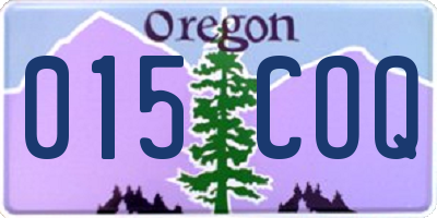 OR license plate 015COQ