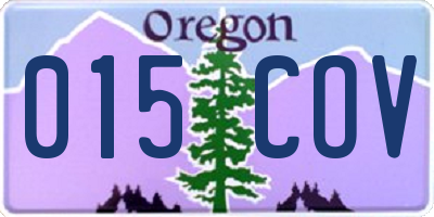 OR license plate 015COV