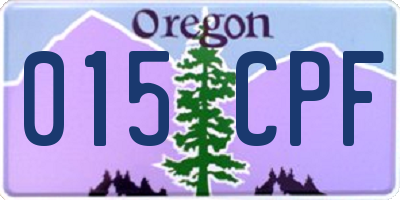 OR license plate 015CPF