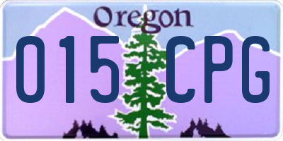 OR license plate 015CPG