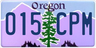 OR license plate 015CPM