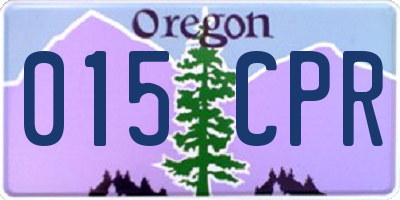 OR license plate 015CPR
