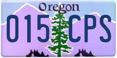 OR license plate 015CPS