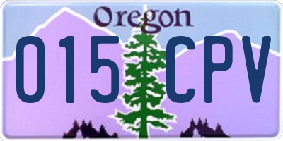 OR license plate 015CPV