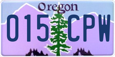 OR license plate 015CPW