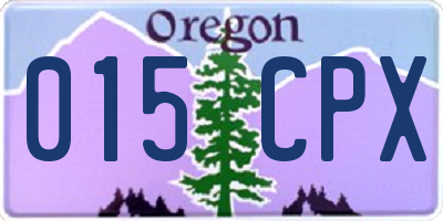OR license plate 015CPX
