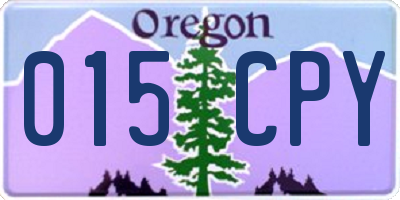 OR license plate 015CPY