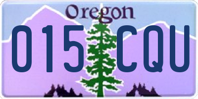 OR license plate 015CQU