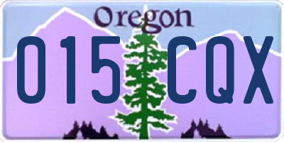 OR license plate 015CQX