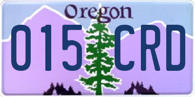 OR license plate 015CRD
