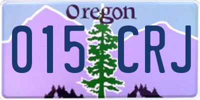 OR license plate 015CRJ