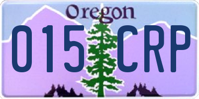 OR license plate 015CRP